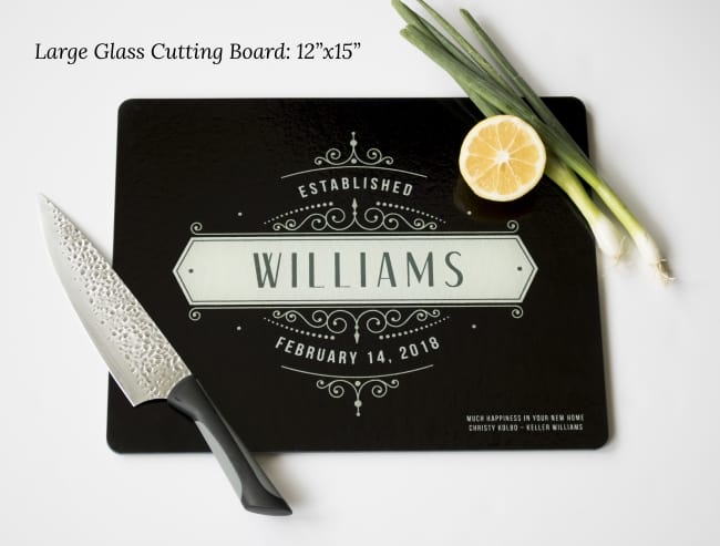 glass cutting board customized closing gift