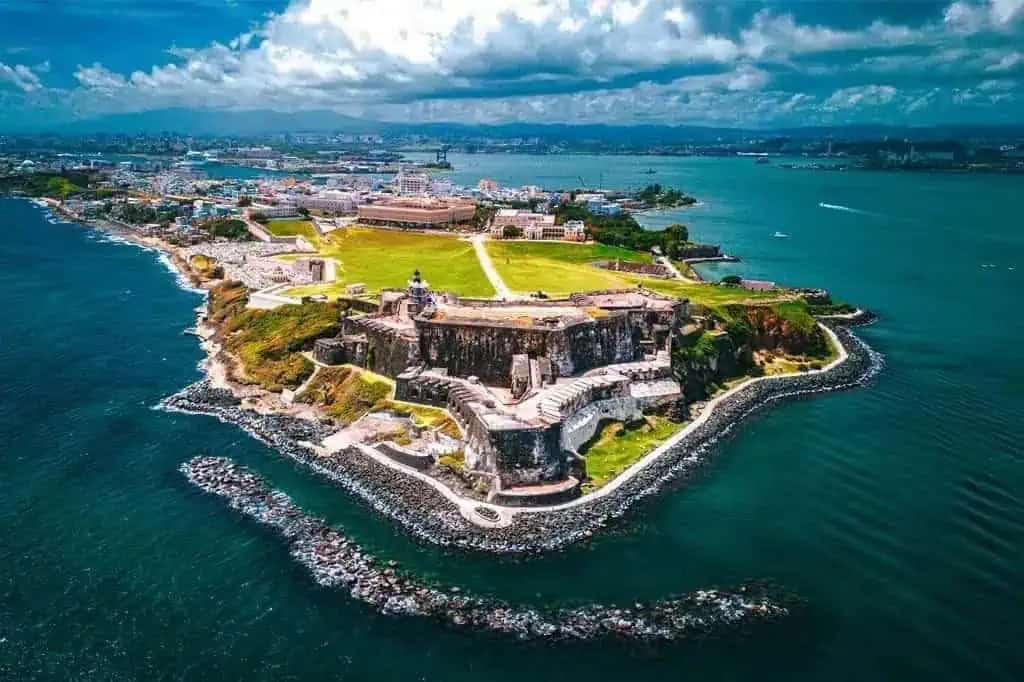 Castillo San Felipe del Morro of San Juan, Puerto Rico from the shore