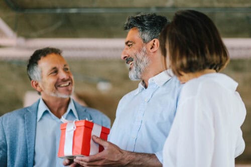 real estate agent gives closing gifts for buyers 