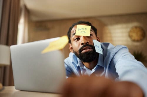 real estate agent overwhelmed with business tasks